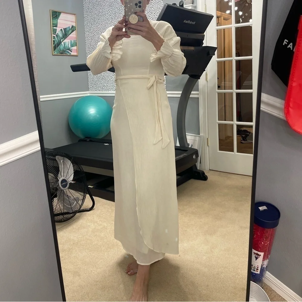 Zaharaa The Label Women’s Maxi Wrap Dress Cottage core Size Small Bell Sleeve - Picture 9 of 11